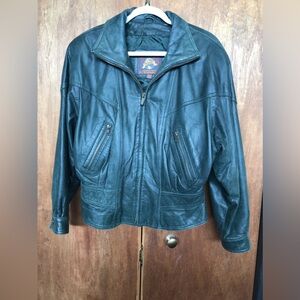 Vintage Green Leather Jacket